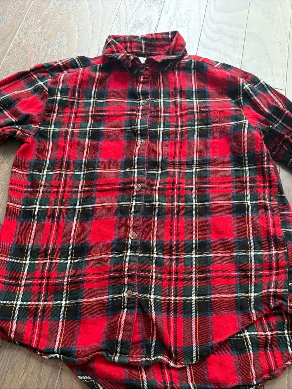 Old Navy girls long sleeve plaid size 10/12 large red black